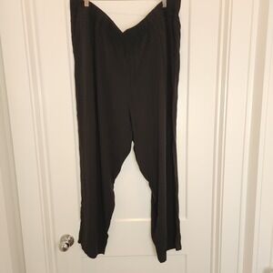 NWT Eileen Fisher 3X Plus Washable Silk Tapered Ankle Pants Black Minimalist Lux